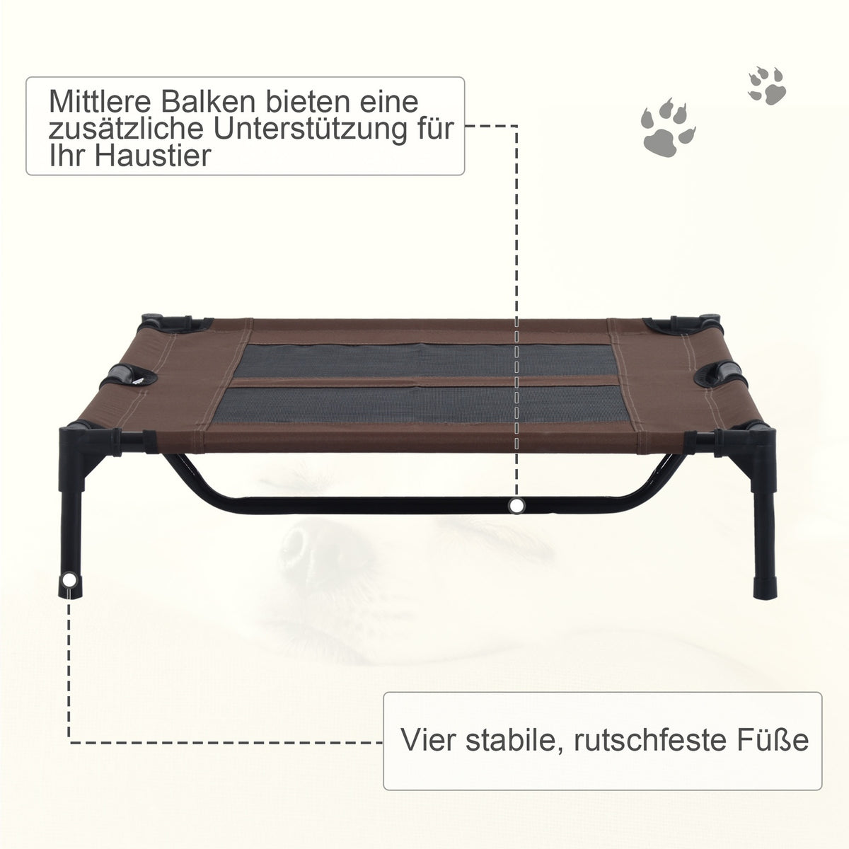 Dog Lounger Outdoor Sleeping Area, Dog Bed & Dog Sofa, Coffee Brown, 92X76X18Cm