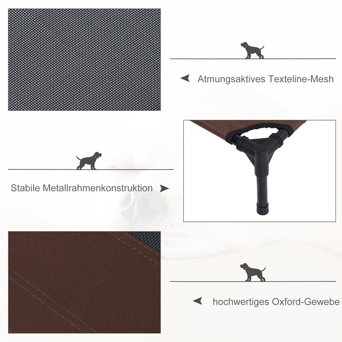 Dog Lounger Outdoor Sleeping Area, Dog Bed & Dog Sofa, Coffee Brown, 92X76X18Cm