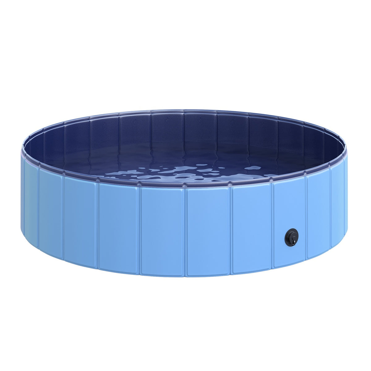 Dog Pool Large Paddling Pool For Dogs, Swimming Pool Made Of Pvc + Wood, Blue, Ø120Xh30 Cm, Cooling Off In Summer