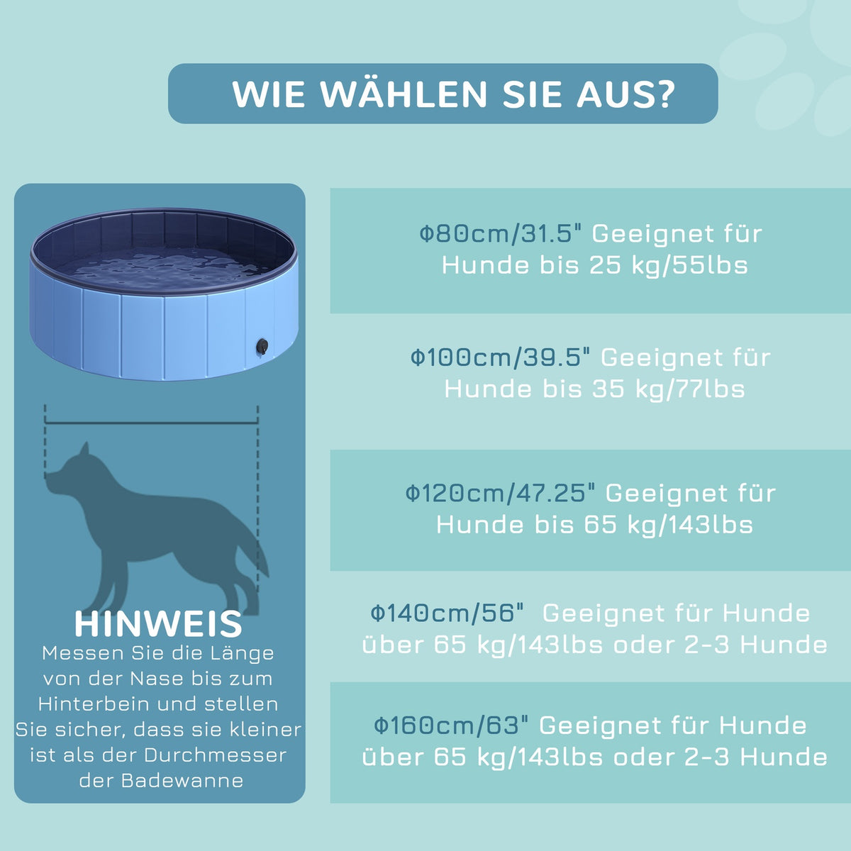 Dog Pool Paddling Pool For Dogs, Swimming Pool Made Of Pvc + Wood, Blue, Ø100Xh30 Cm, Perfect For Hot Days
