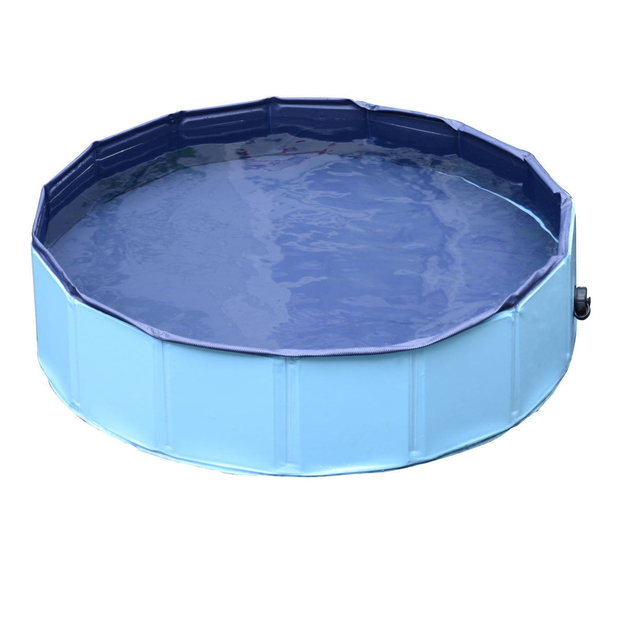 Dog Pool, Robust Paddling Pool For Dogs, Swimming Pool Made Of Pvc + Wood, Blue, Ø80Xh20 Cm, Summer Fun