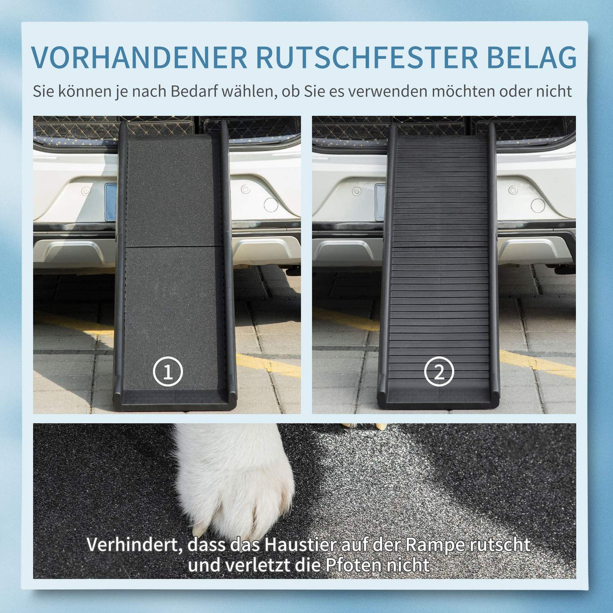 Dog Ramp Folding Pet Ramp, Non-Slip Rubber Buffer, Trunk Ramp For Pets, Black, 155X39X14Cm
