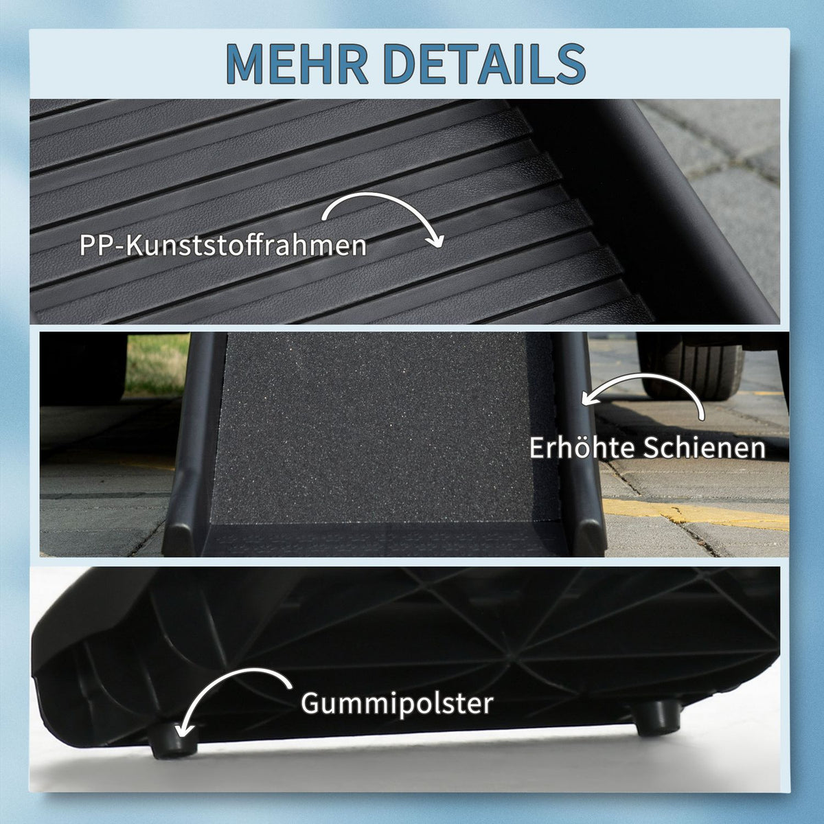 Dog Ramp Folding Pet Ramp, Non-Slip Rubber Buffer, Trunk Ramp For Pets, Black, 155X39X14Cm