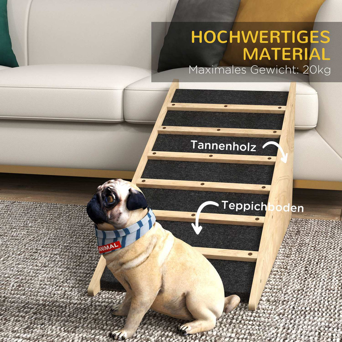 Dog Ramp Non-Slip Pet Ramp For Trunk, Entry Aid For Medium Dogs Up To 20Kg, 90X40X45Cm