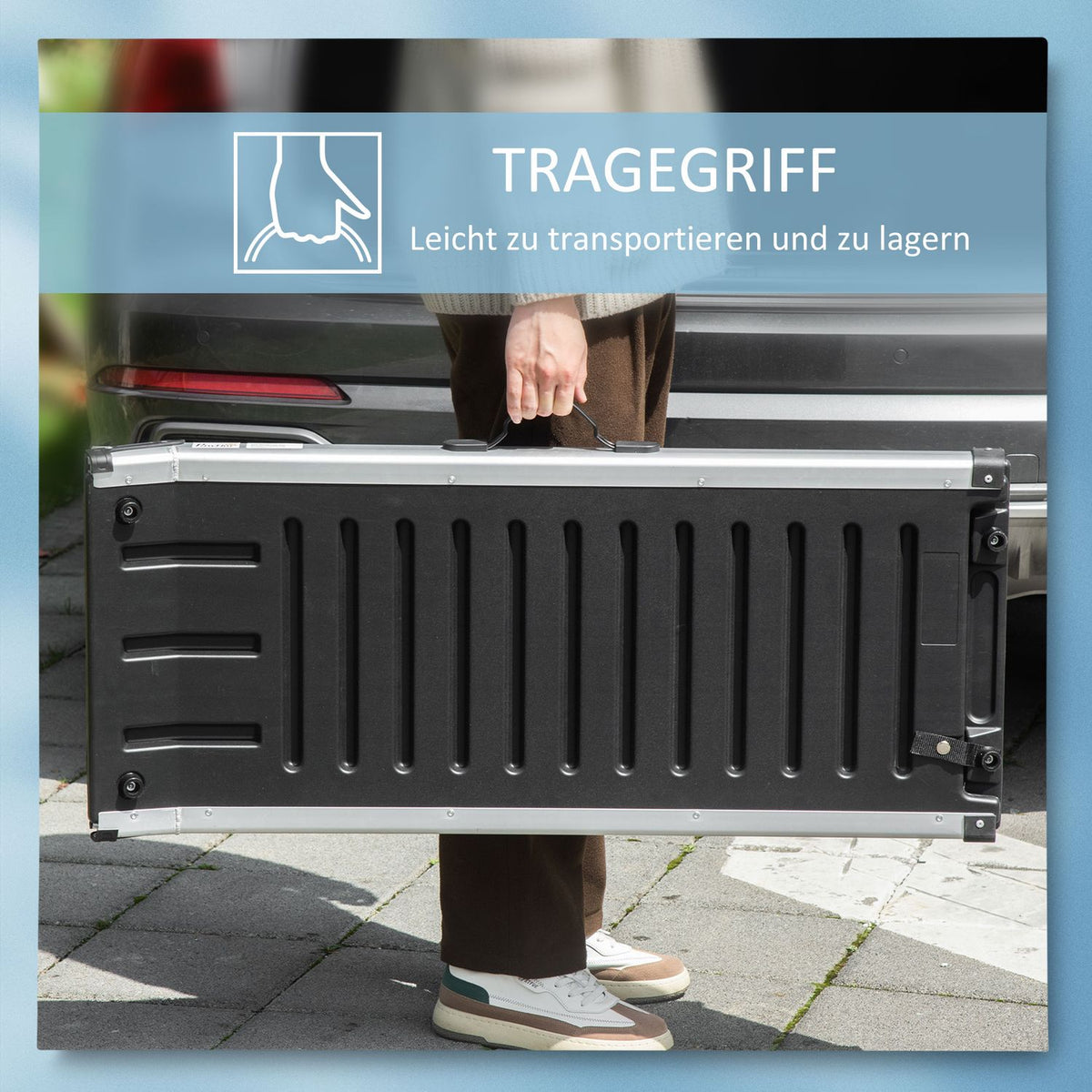 Dog Ramp Pet Ramp Foldable Dog Stairs With Carry Handle Telescopic Car Ramp Animal Ramp Non-Slip Aluminum Black + Silver 183 X 42 X 6.5 Cm
