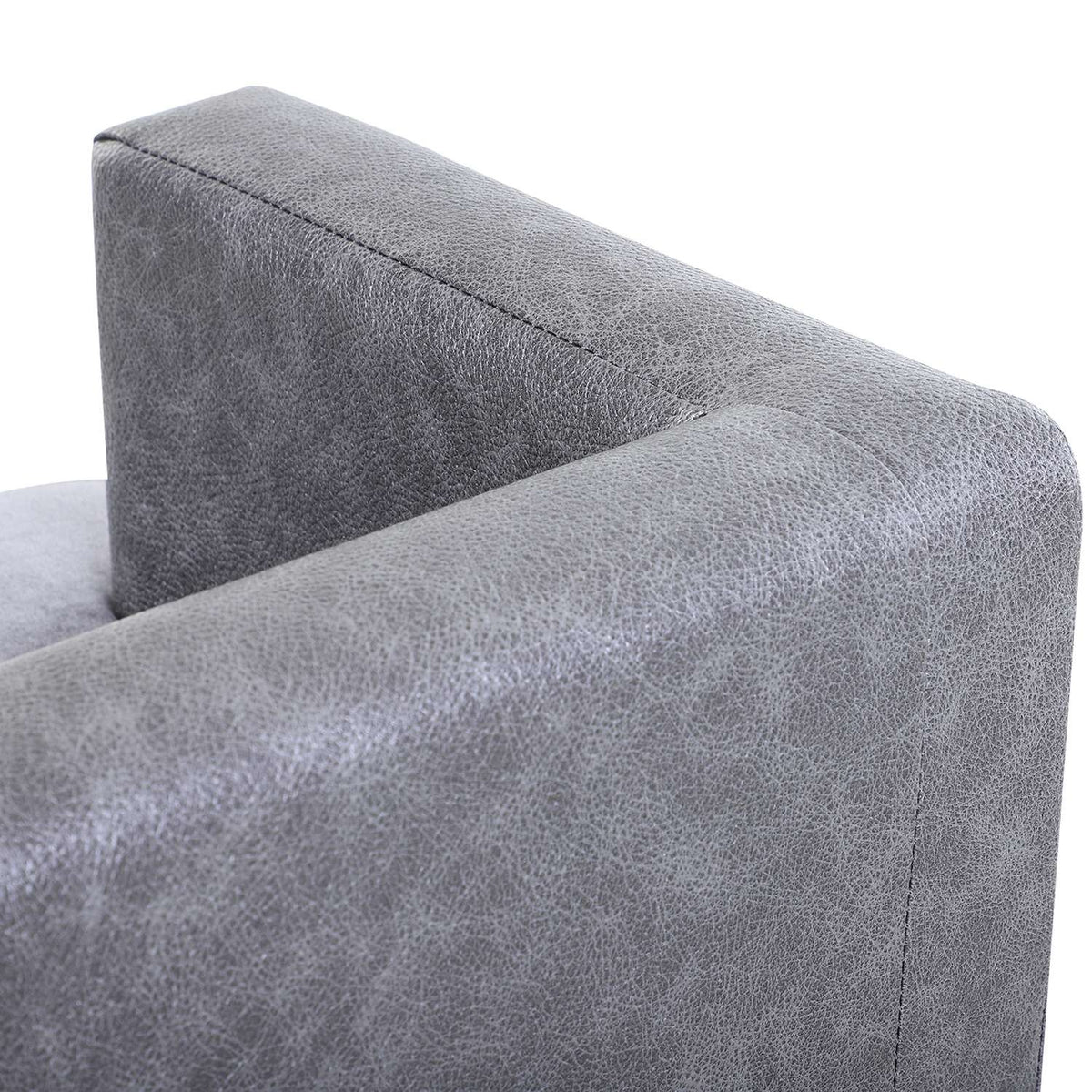 Dog Sofa Comfortable Pet Sofa Made Of Faux Leather & Short Plush, Gray, 68X41X32Cm