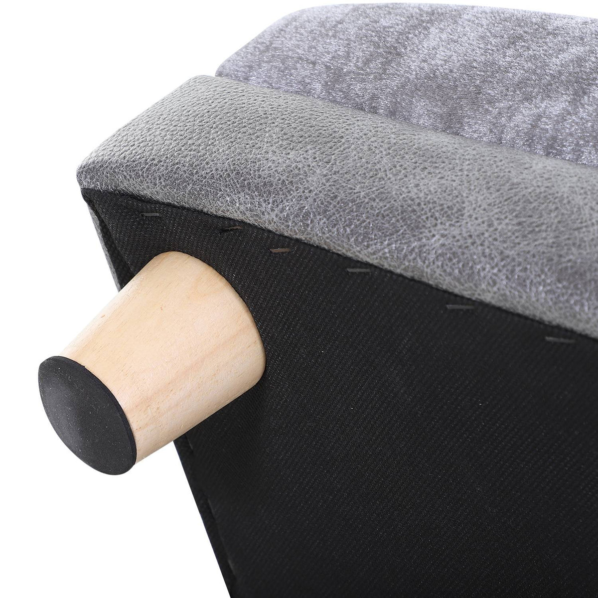 Dog Sofa Comfortable Pet Sofa Made Of Faux Leather & Short Plush, Gray, 68X41X32Cm