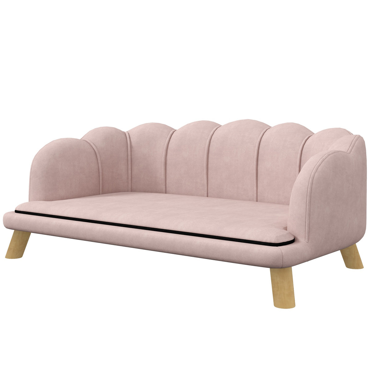 Dog Sofa Dog Couch Washable Cover Pet Sofa with Backrest and Wooden Legs Cat Sofa for Medium Dogs under 25kg Pink