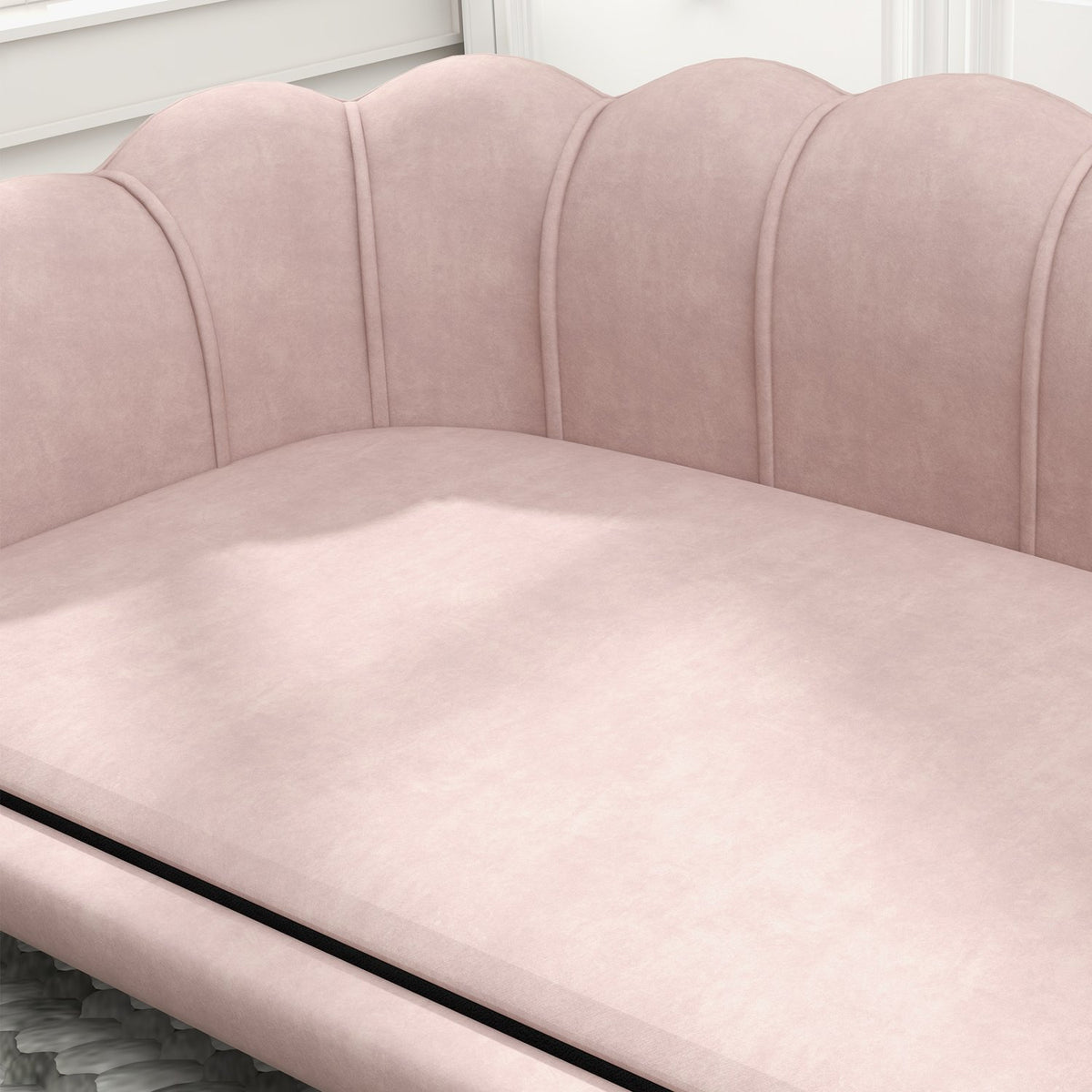 Dog Sofa Dog Couch Washable Cover Pet Sofa with Backrest and Wooden Legs Cat Sofa for Medium Dogs under 25kg Pink