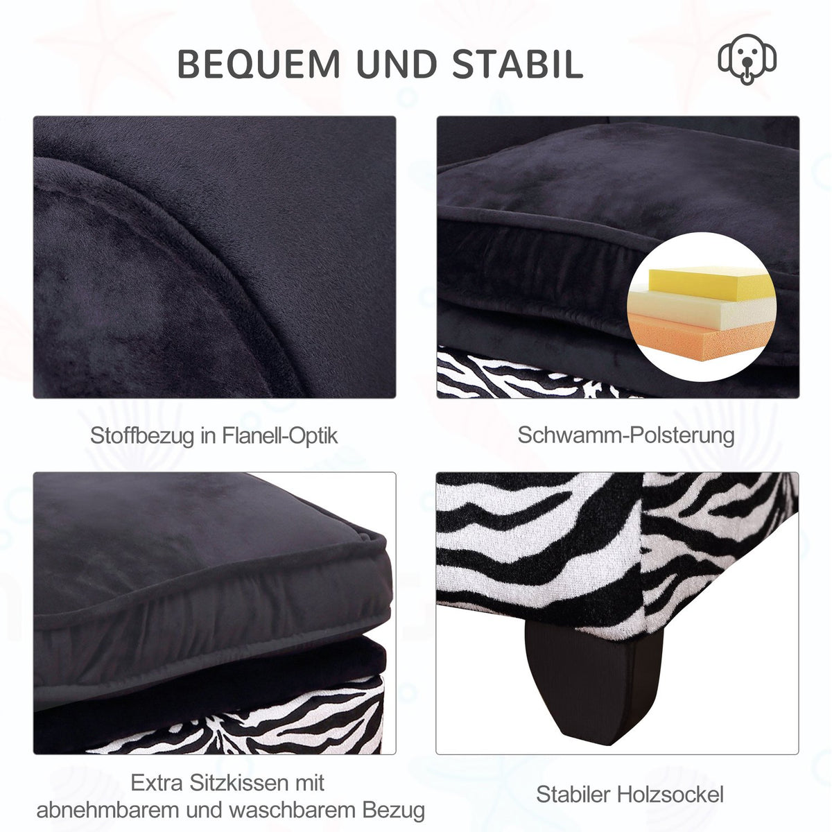 Dog Sofa Dog Couch With Storage Space, Pet Bed For Dogs & Cats