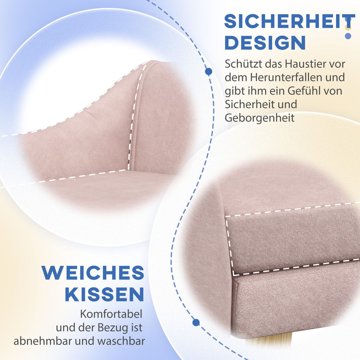 Dog Sofa Elegant Cat Sofa With Backrest, Ideal For Medium/Large Dogs, Velvet, Pink, 102X58.5X42.5Cm