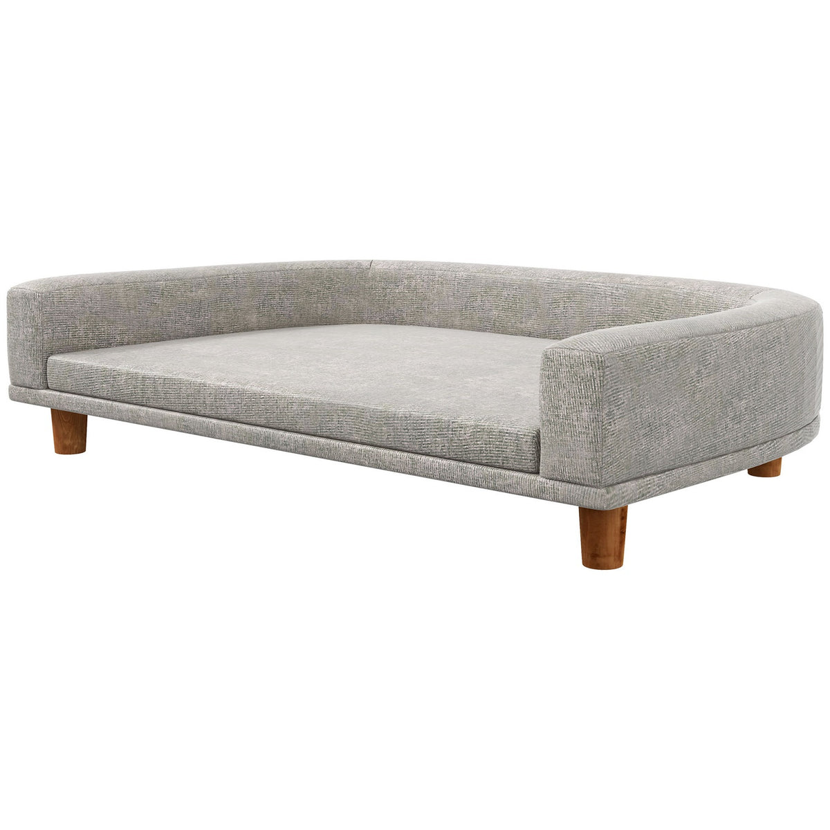 Dog Sofa, Pet Sofa Cat Sofa with Cushion, Dog Bed for Large Dogs, Dog Couch with Raised Design, Dog Chair with Wooden Legs, Gray, 98 x 67 x 25 cm