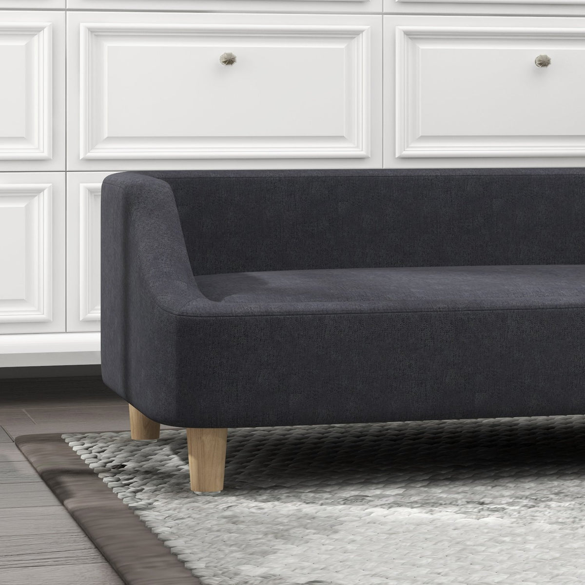Dog Sofa Pet Sofa For Medium & Large Dogs, Elevated Design With Wooden Legs, Dark Gray