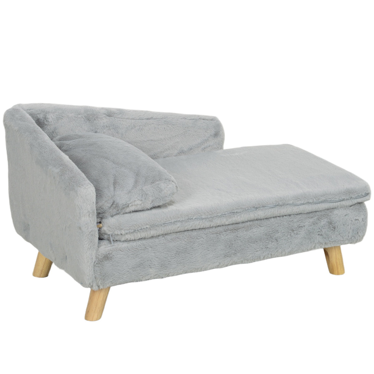 Dog Sofa for Medium Dogs, Dog Bed with Removable and Washable Cushion, Pet Sofa with Wooden Legs, Raised Design, 15kg, Light Gray