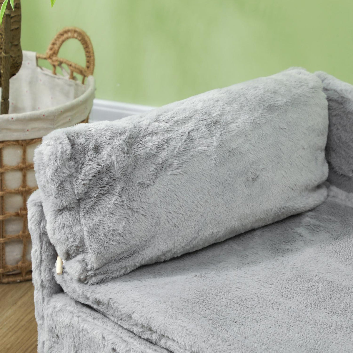 Dog Sofa for Medium Dogs, Dog Bed with Removable and Washable Cushion, Pet Sofa with Wooden Legs, Raised Design, 20kg, Light Gray