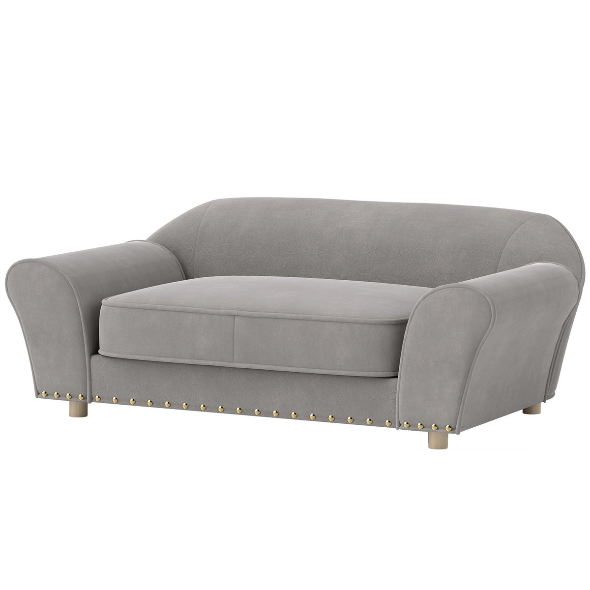 Dog Sofa for Small Dogs Dog Bed with Removable Washable Cushion Pet Sofa with Studded Decoration 10kg Gray