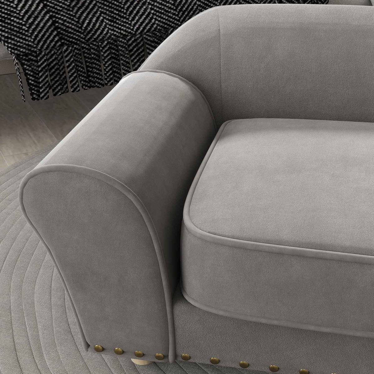 Dog Sofa for Small Dogs Dog Bed with Removable Washable Cushion Pet Sofa with Studded Decoration 10kg Gray