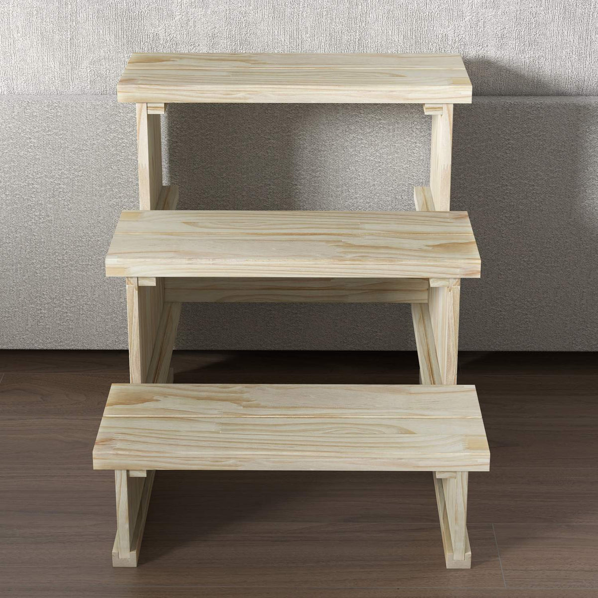 Dog Stairs, 3 Step Wooden Cat Stairs, Pet Stairs, Up To 10 Kg, Natural, Pet Ladder For Small Dogs