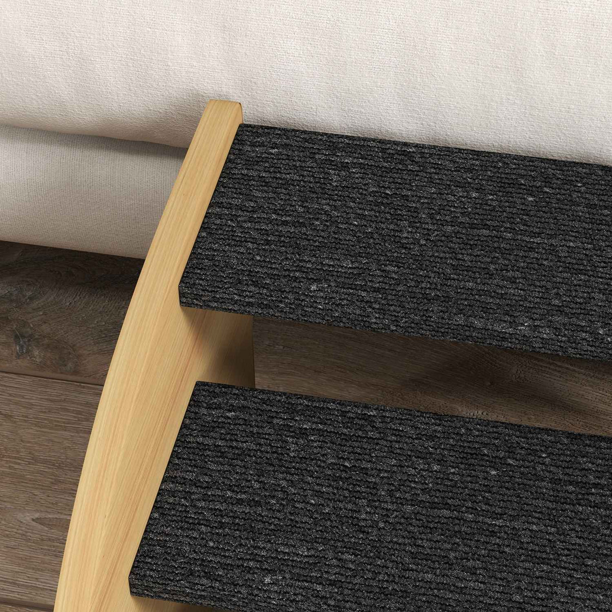 Dog Stairs 3 Steps, Pet Stairs With Side Wall, Dog Ramp For Small Dogs Up To 10 Kg, Cat Stairs For Sofa, Bed, Non-Slip, Oak