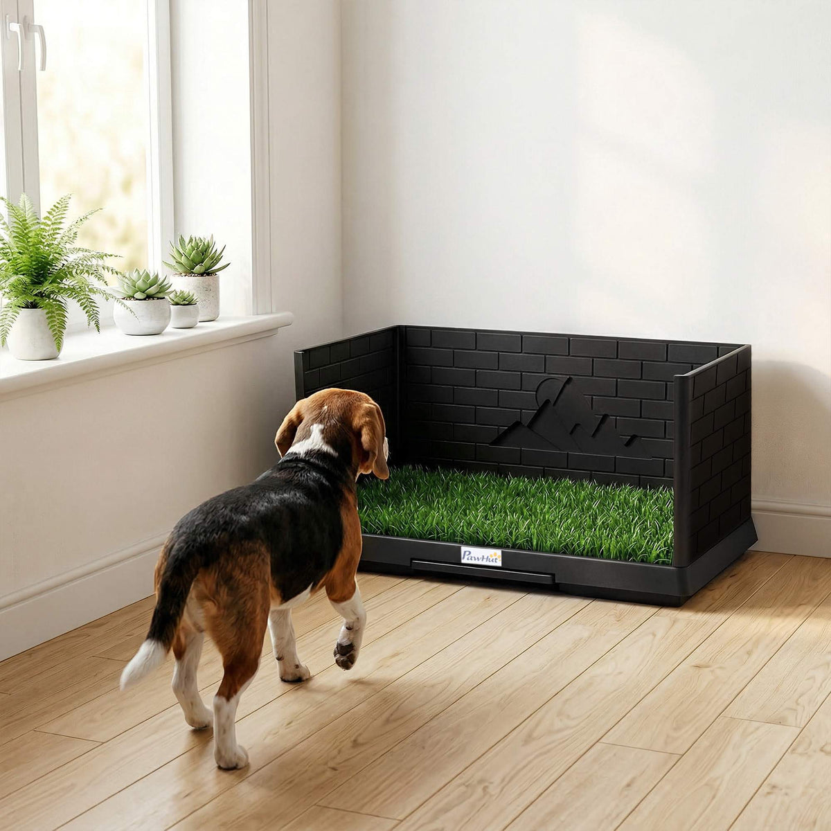 Dog Toilet with Artificial Grass, High Walls, Drainage, 75x51 cm