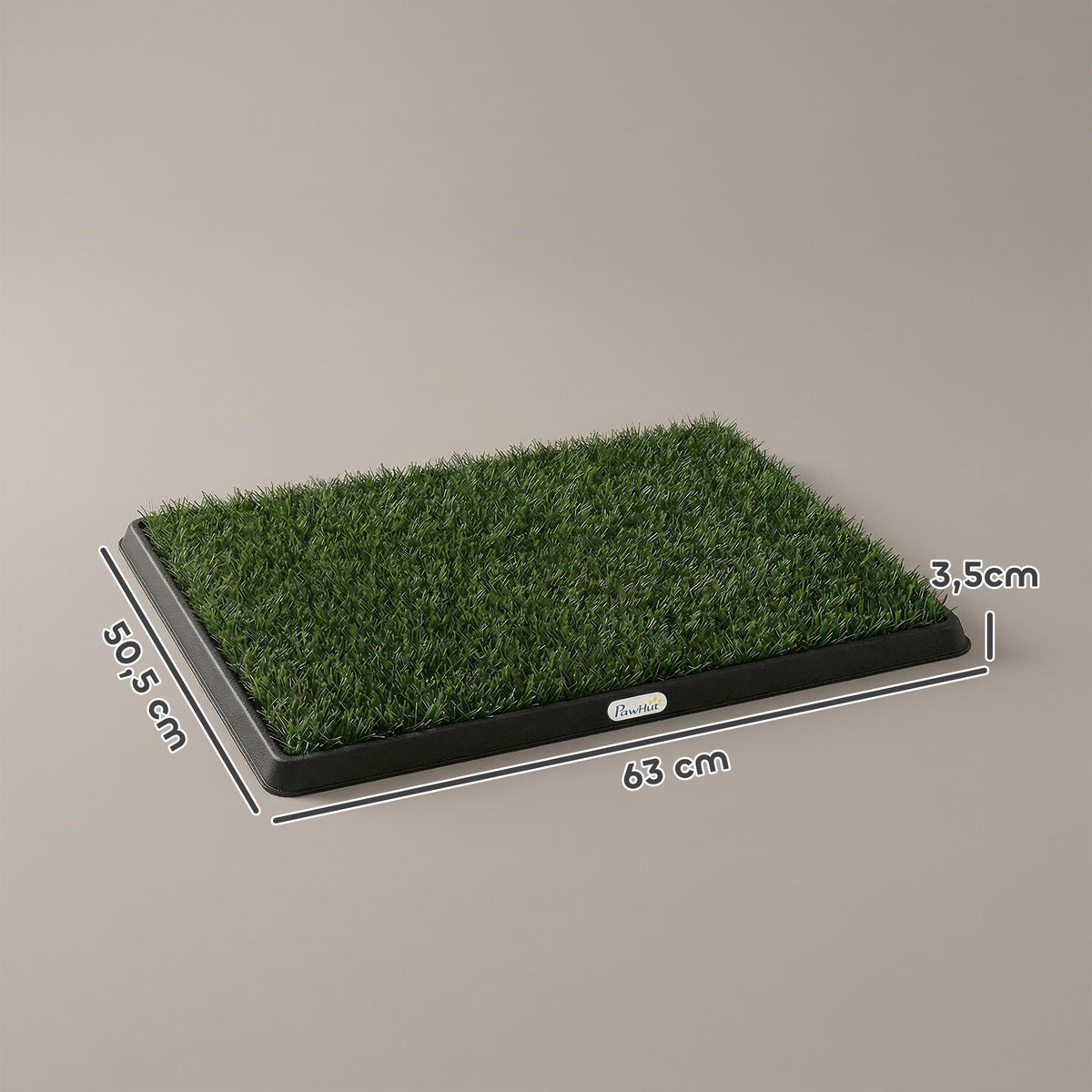 Dog Toilet with Washable Grass Mat, 63 x 50.5 cm, Black/Green