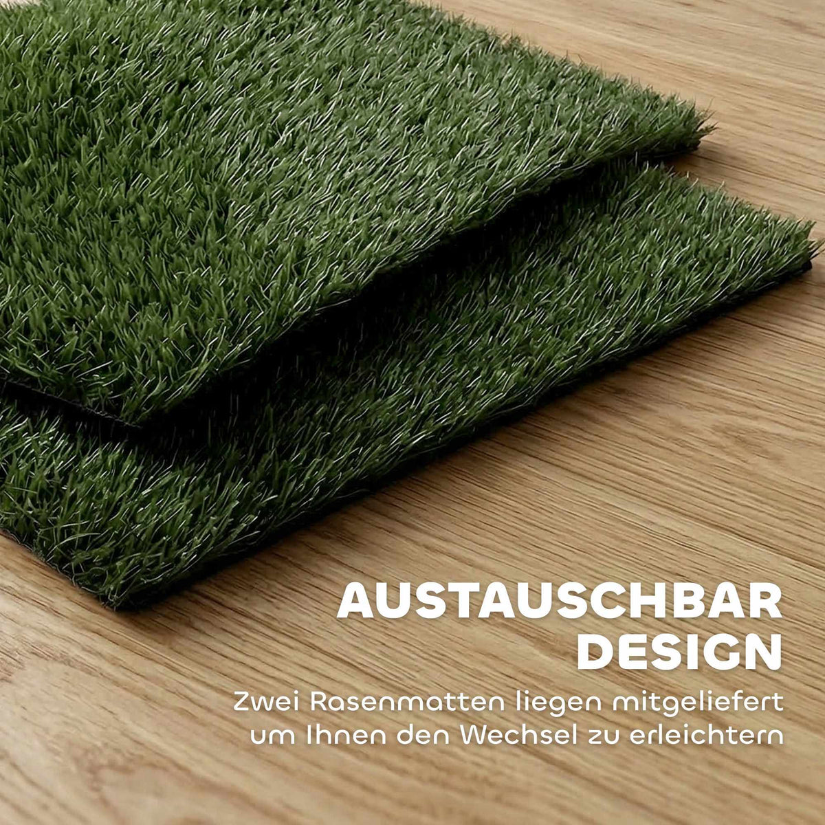 Dog Toilet with Washable Grass Mat, 63 x 50.5 cm, Black/Green