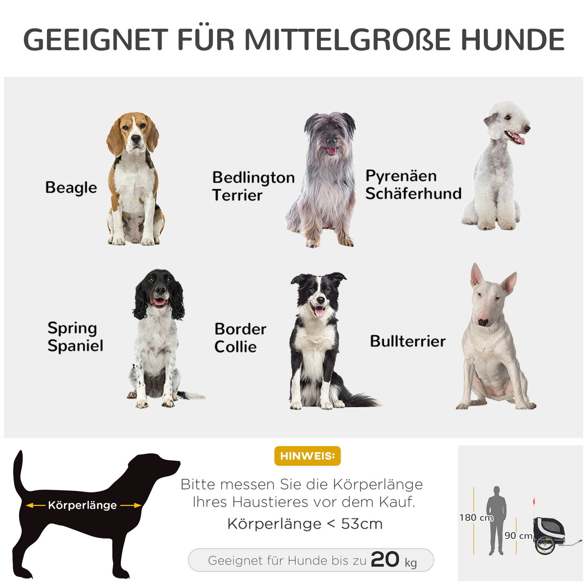Dog Trailer Bicycle Trailer Dog Transporter Bicycle White+Black 130X73X90Cm