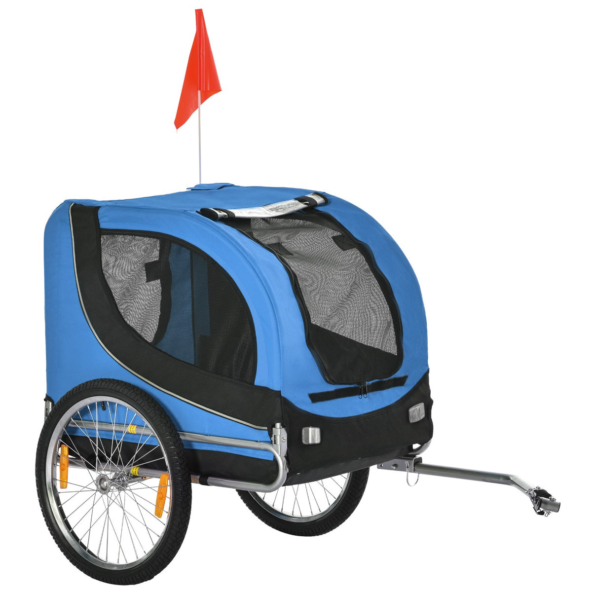 Dog Trailer Bicycle Trailer Dog Transporter, Dog Bicycle Trailer, Blue+Black, 130X73X90Cm