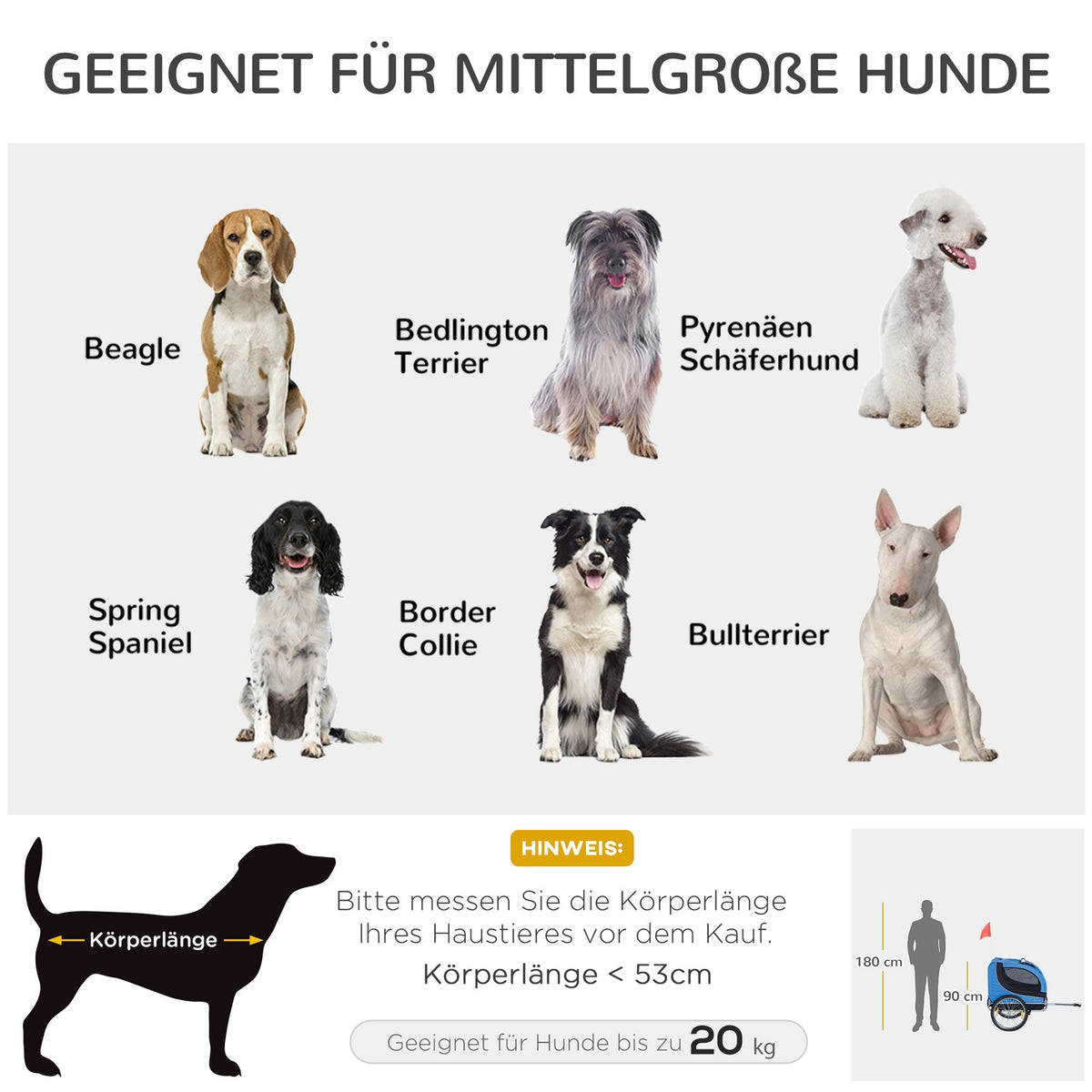 Dog Trailer Bicycle Trailer Dog Transporter, Dog Bicycle Trailer, Blue+Black, 130X73X90Cm