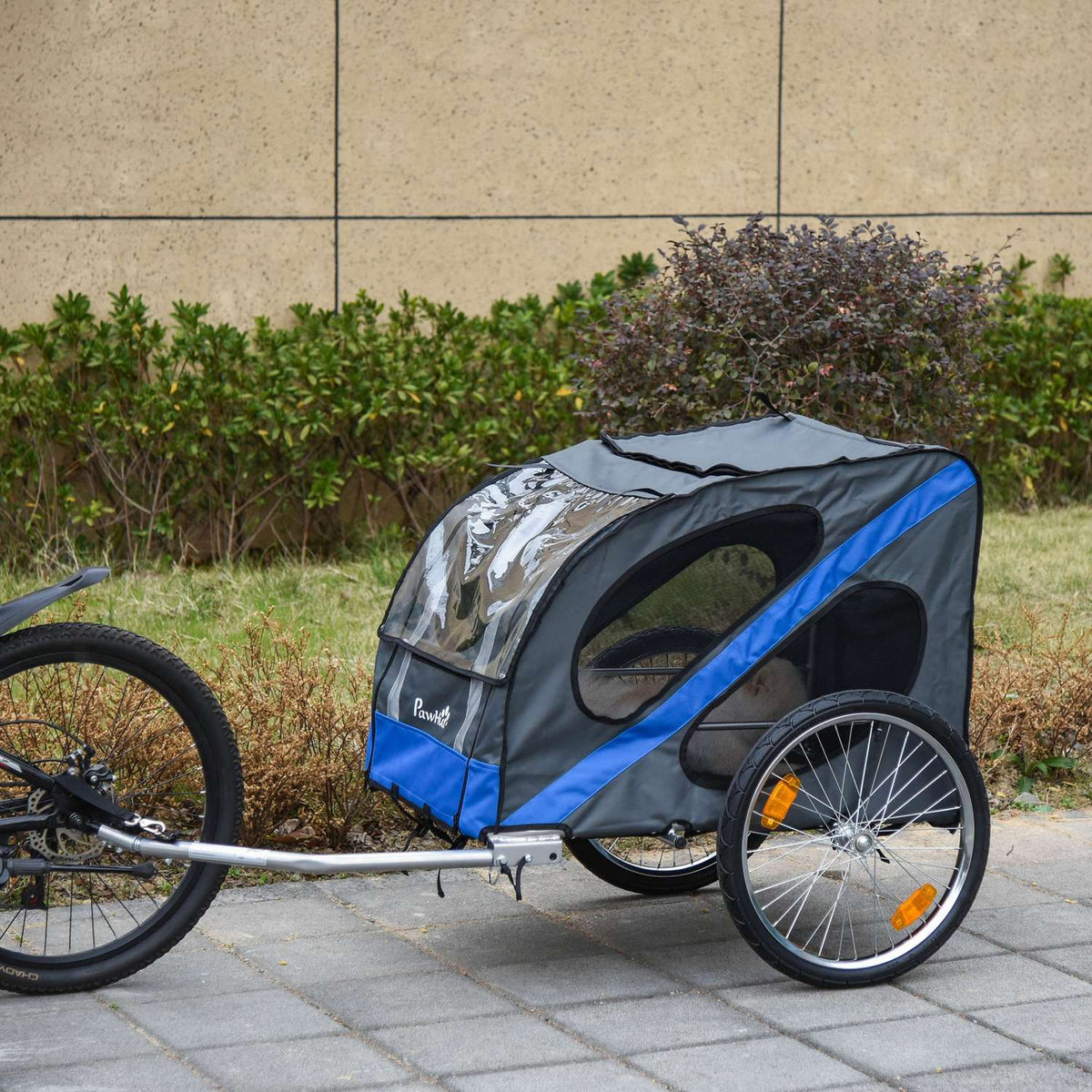 Dog Trailer Bicycle Trailer Dog Transporter Off-Road Dog Bicycle Trailer For Dogs Weatherproof Oxford Fabric Steel Frame