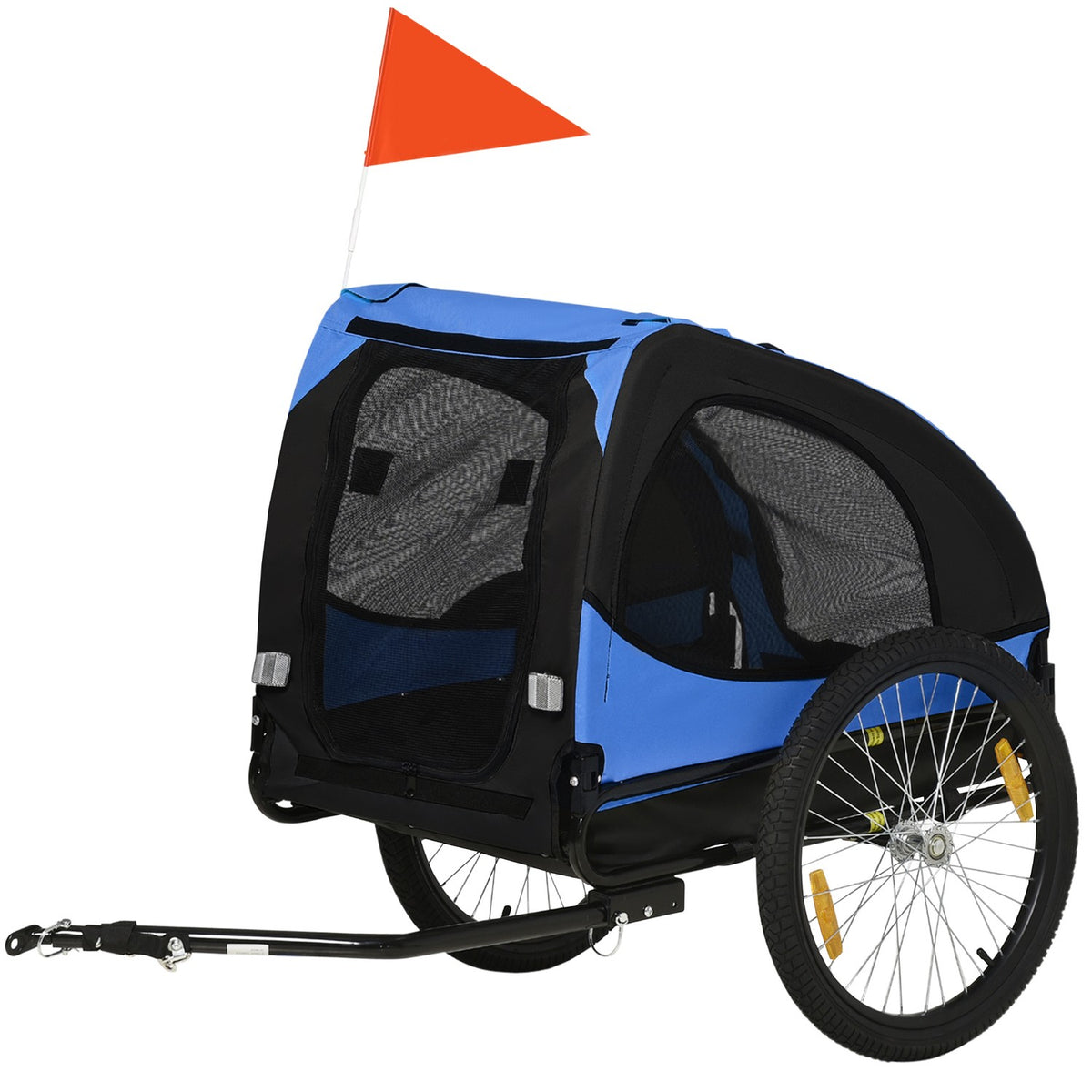 Dog Trailer, Folding Bicycle Trailer for Dogs, Quick Release, Water Resistant, Oxford Cloth, Steel, 140 x 71 x 83 cm, Blue