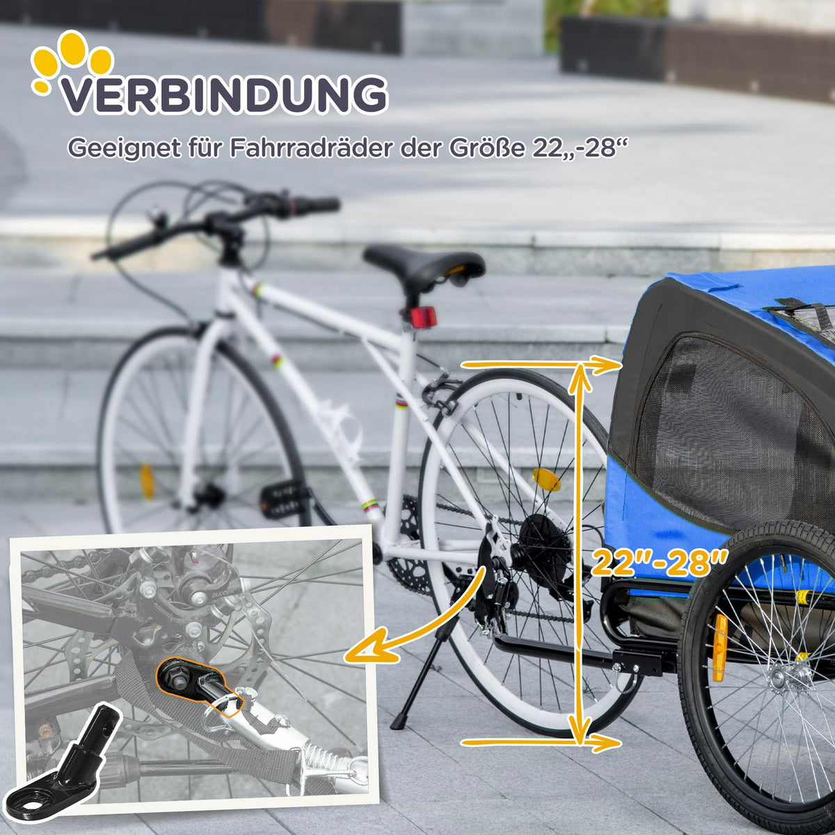 Dog Trailer, Folding Bicycle Trailer for Dogs, Quick Release, Water Resistant, Oxford Cloth, Steel, 140 x 71 x 83 cm, Blue