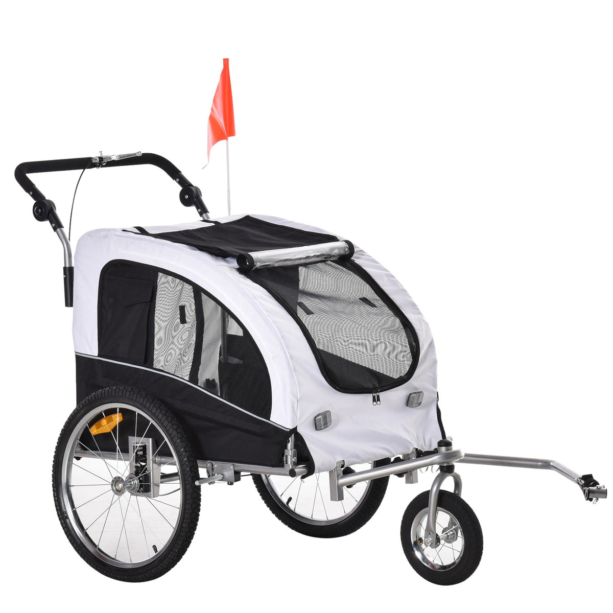 Dog Trailer Jogger Bicycle Trailer Dog Bicycle Trailer White+Black 155 X 83 X 108 Cm