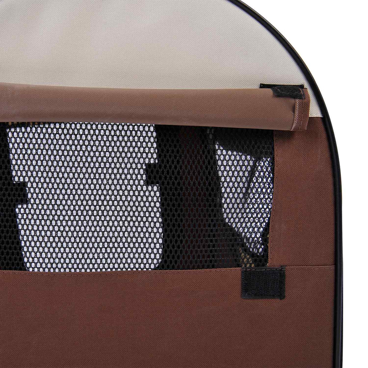 Dog Transport Box Foldable Pet Backpack With Cushion, Waterproof, Oxford Cloth, Coffee, 61X46X51 Cm