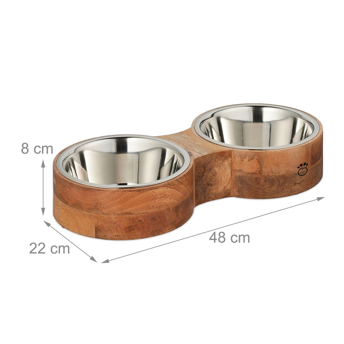 Dog bowl bar with 2 bowls