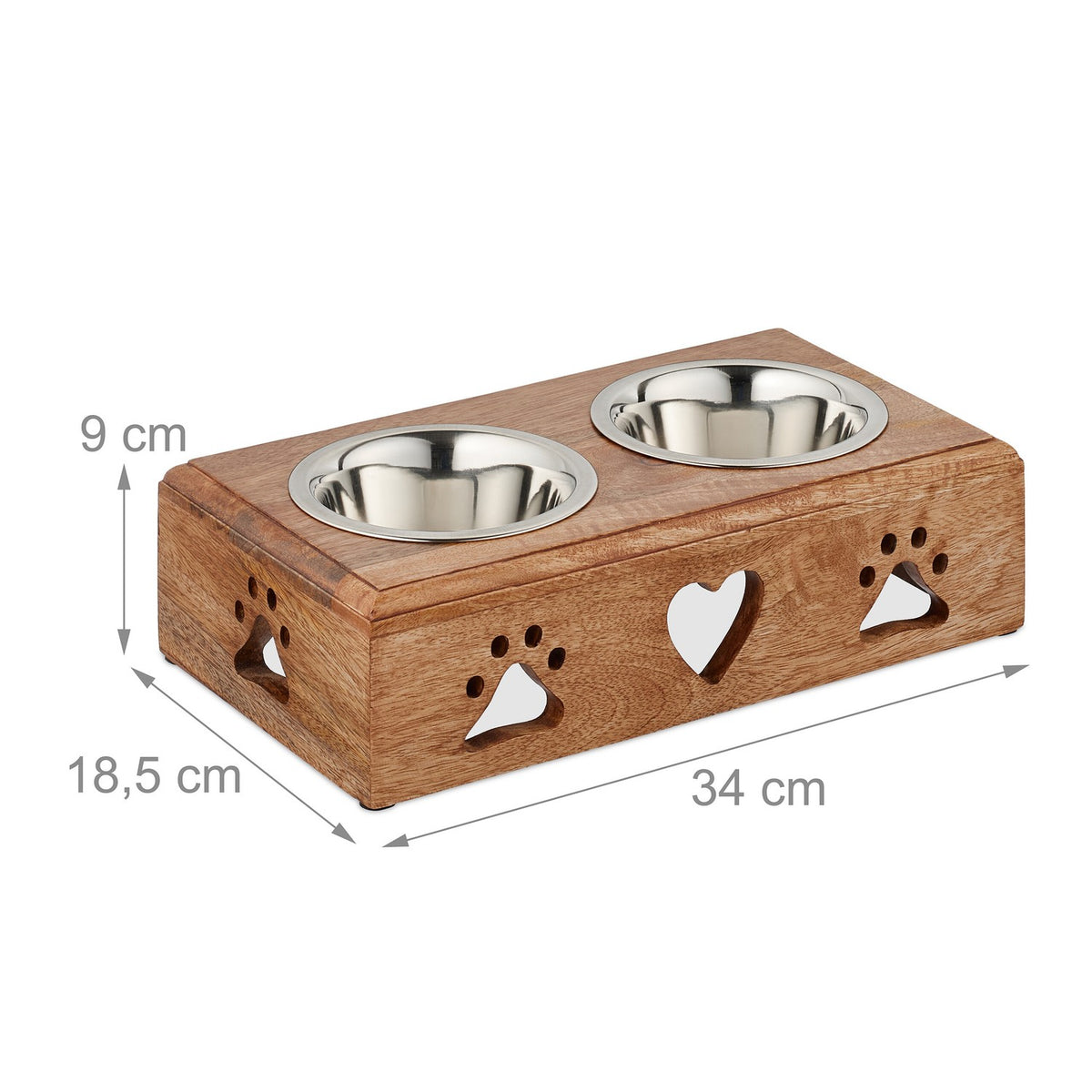 Dog bowl bar with 2 bowls