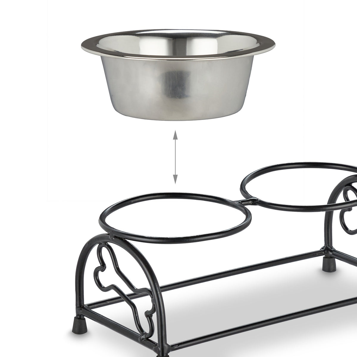 Dog bowl set with holder