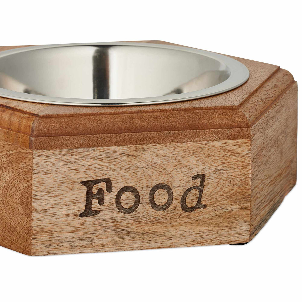 Dog bowl set with wooden holder