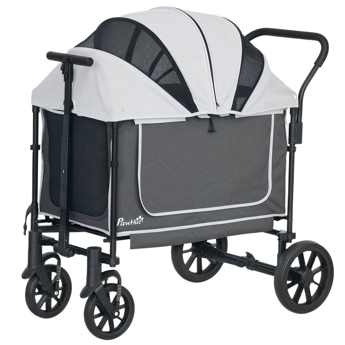Dog buggy foldable for dogs & cats up to 30 kg 110 x 65 x 102 cm dark grey