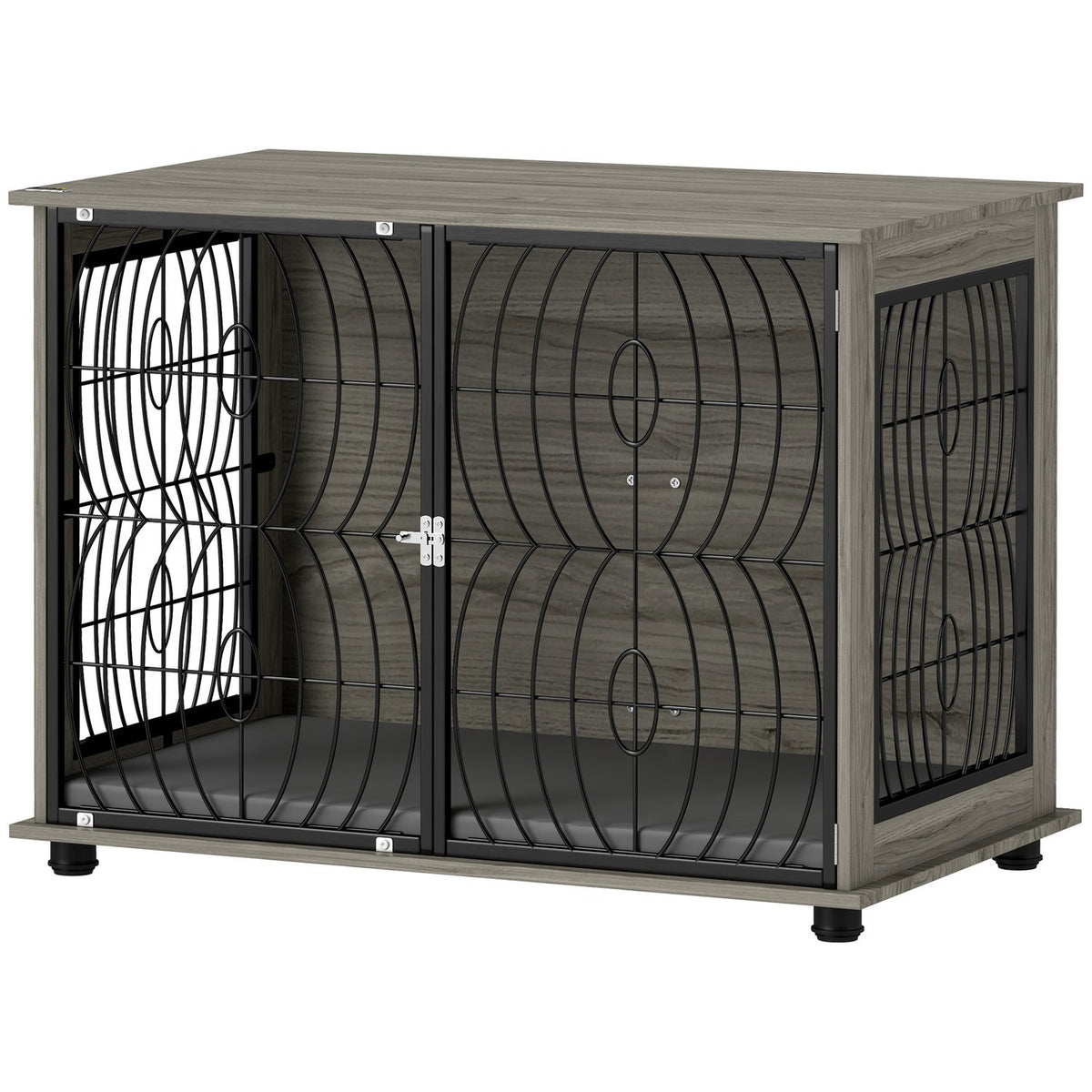 Dog cage for home, dog kennel, indoor pet cage with cushion, dog house with window, dog crate for large dogs, gray, 100 x 60 x 73.5 cm |