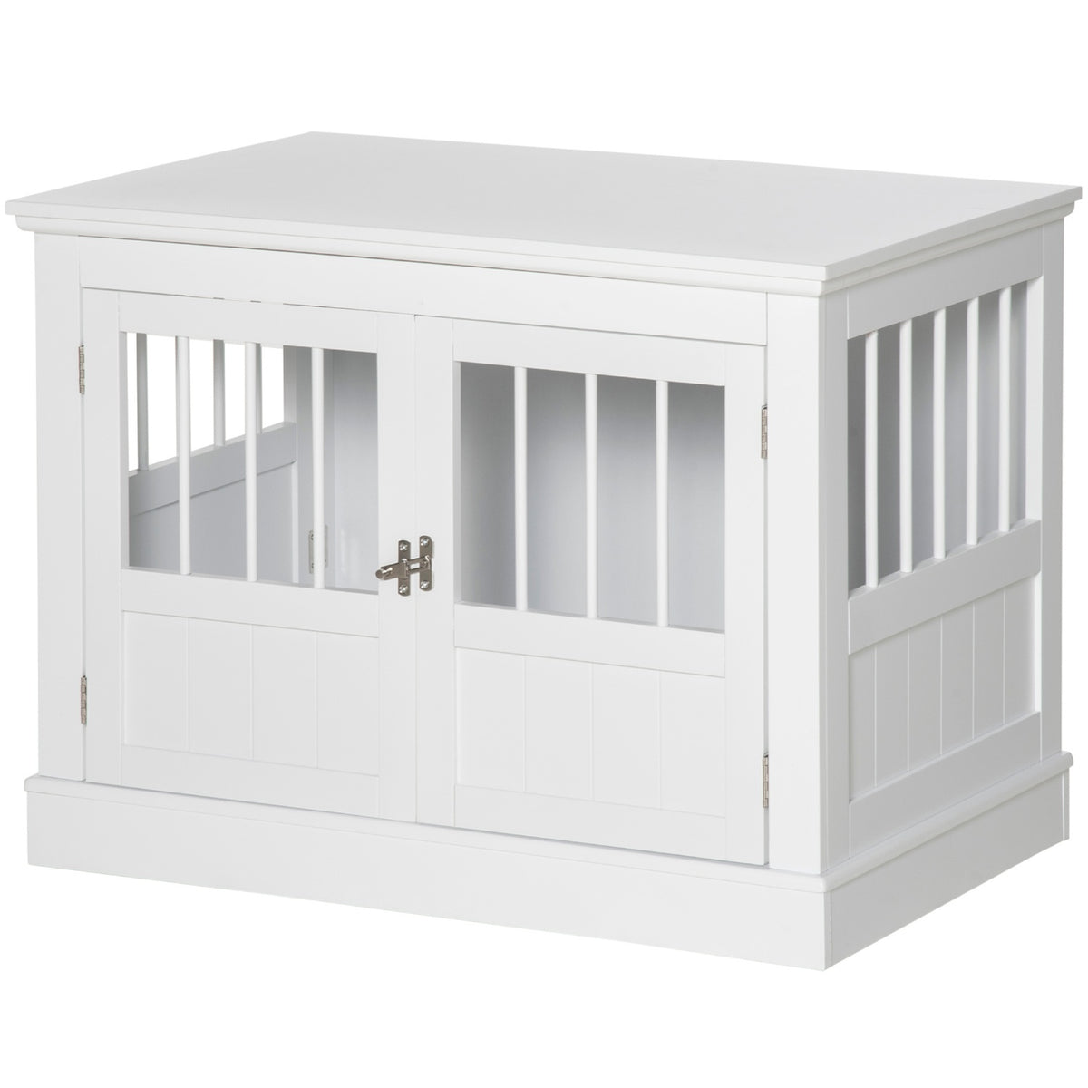 Dog cage, furniture with 3 doors, dog house, dog box for home, 78 x 53 x 59.3 cm, white