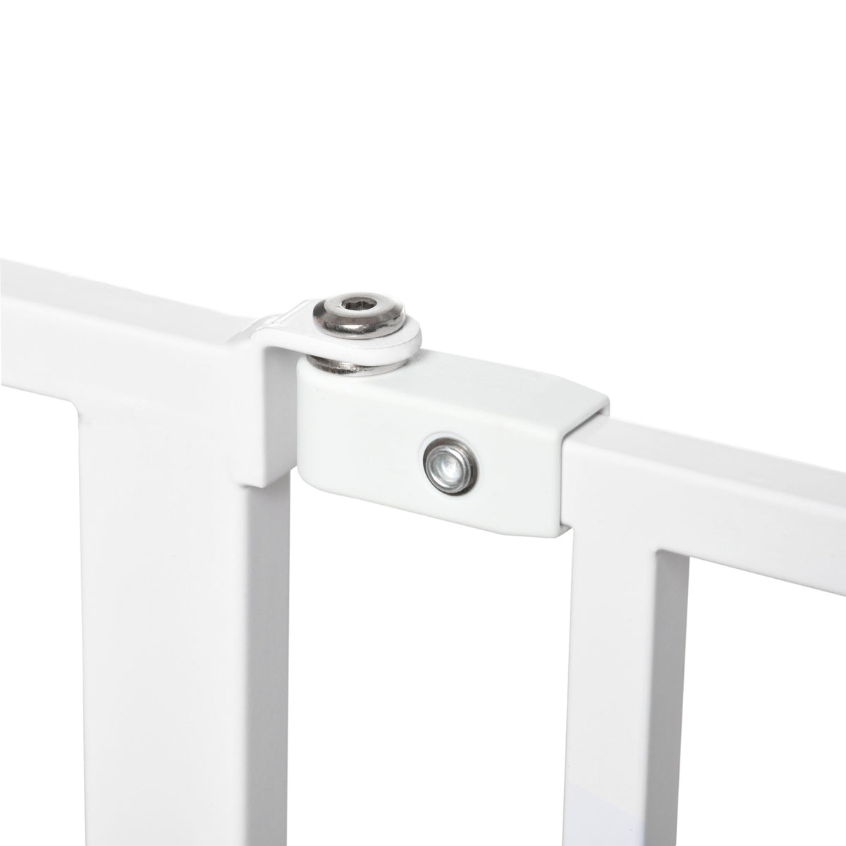 Dog door gate, length adjustable, installation without drilling, baby door gate, protective gate, two-way opening, white, 75-145 cm