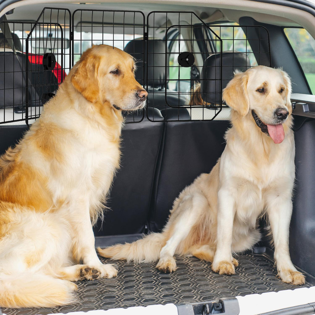 Dog guard car universal trunk grille dog guard divider adjustable steel black 93-150 x 42 cm