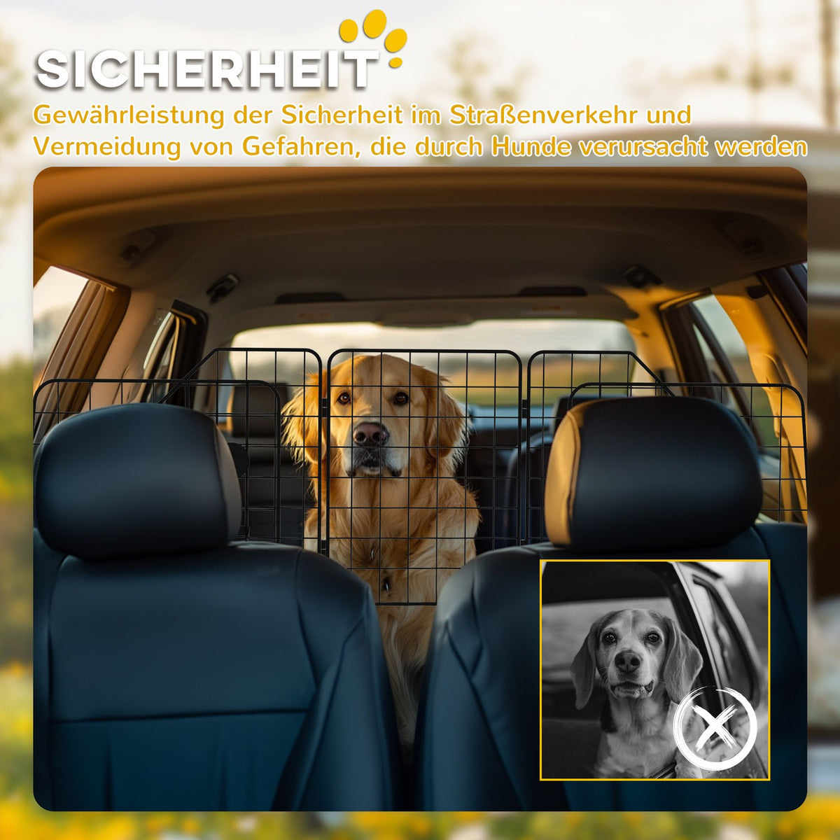 Dog guard car universal trunk grille dog guard divider adjustable steel black 93-150 x 42 cm