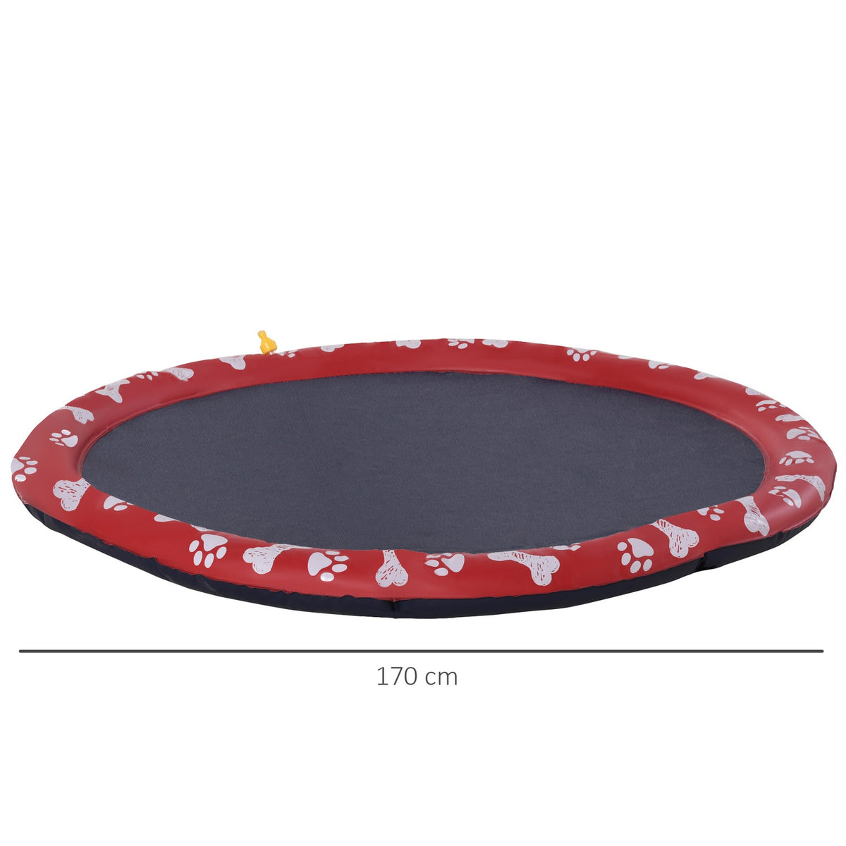 Dog pool for dogs, water mat, diameter 170 cm, dog paddling pool, splash water feature mat, non-slip, for garden, camping, red