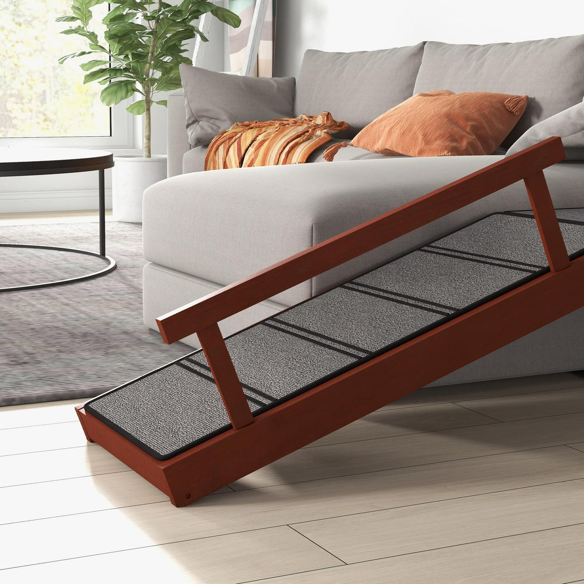 Dog ramp, up to 30 kg, pet ramp with removable railings, non-slip boot ramp, dog entry aid, 125 x 40 x 56 cm