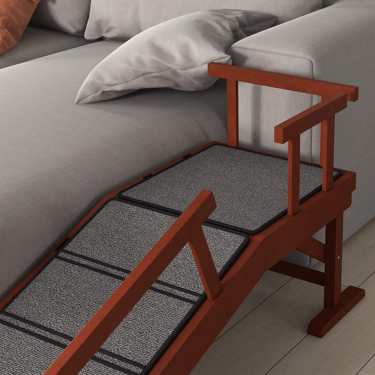 Dog ramp, up to 30 kg, pet ramp with removable railings, non-slip boot ramp, dog entry aid, 125 x 40 x 56 cm