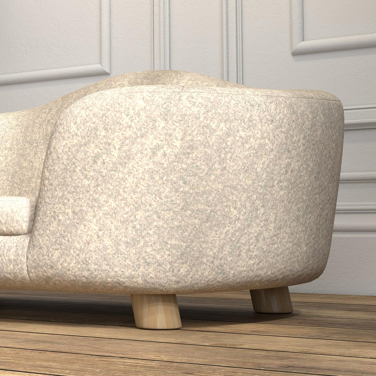 Dog sofa back pocket plush cover with cushion, cat bed, suitable for small dogs, pine, 70 x 47 x 30 cm, cream white