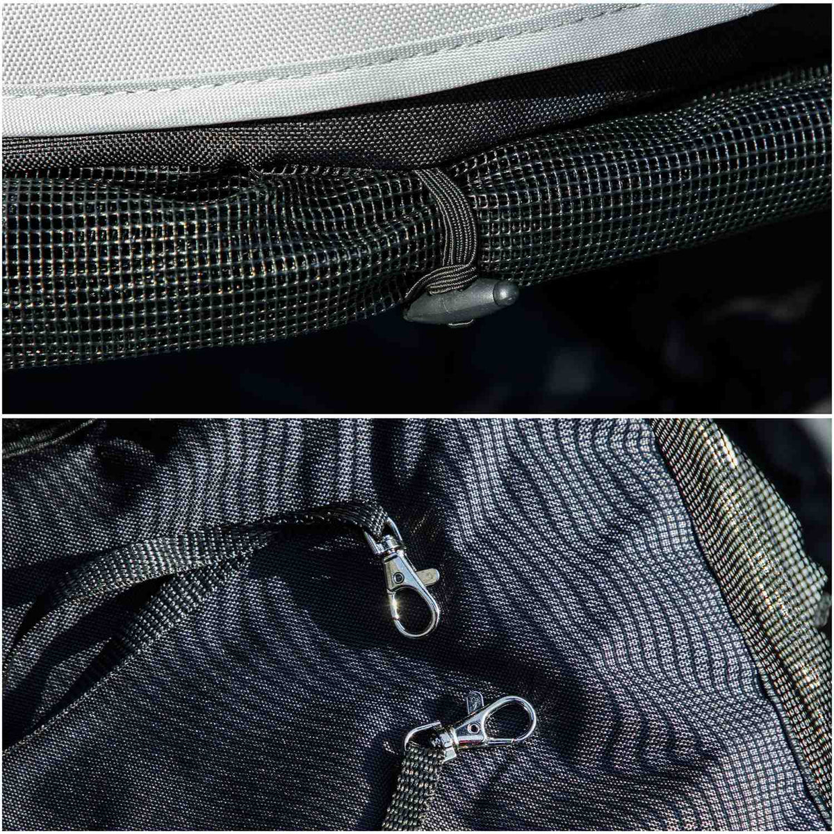 Dog stroller dog buggy foldable for dogs & cats up to 4 kg cat buggy with mesh windows, shoulder strap, storage bag, cup holder umbrella cat stroller dark blue