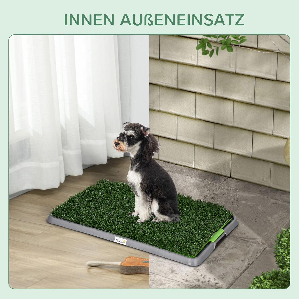 Dog toilet dog toilet with 2 grass mats, tray for potty training, puppy toilet for puppies indoor outdoor green 67 x 41 cm